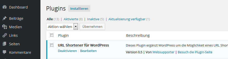 Lerne ein WordPress Plugin zu entwickeln 2 plugin ansicht im admin